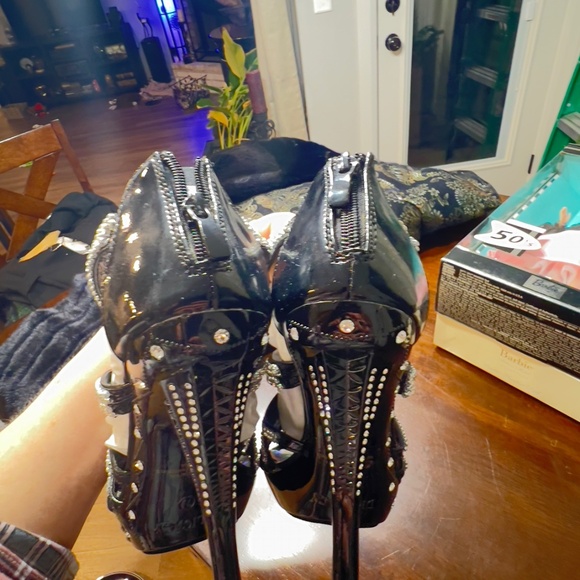 Delicacy Black heels with bling bling - Picture 3 of 8